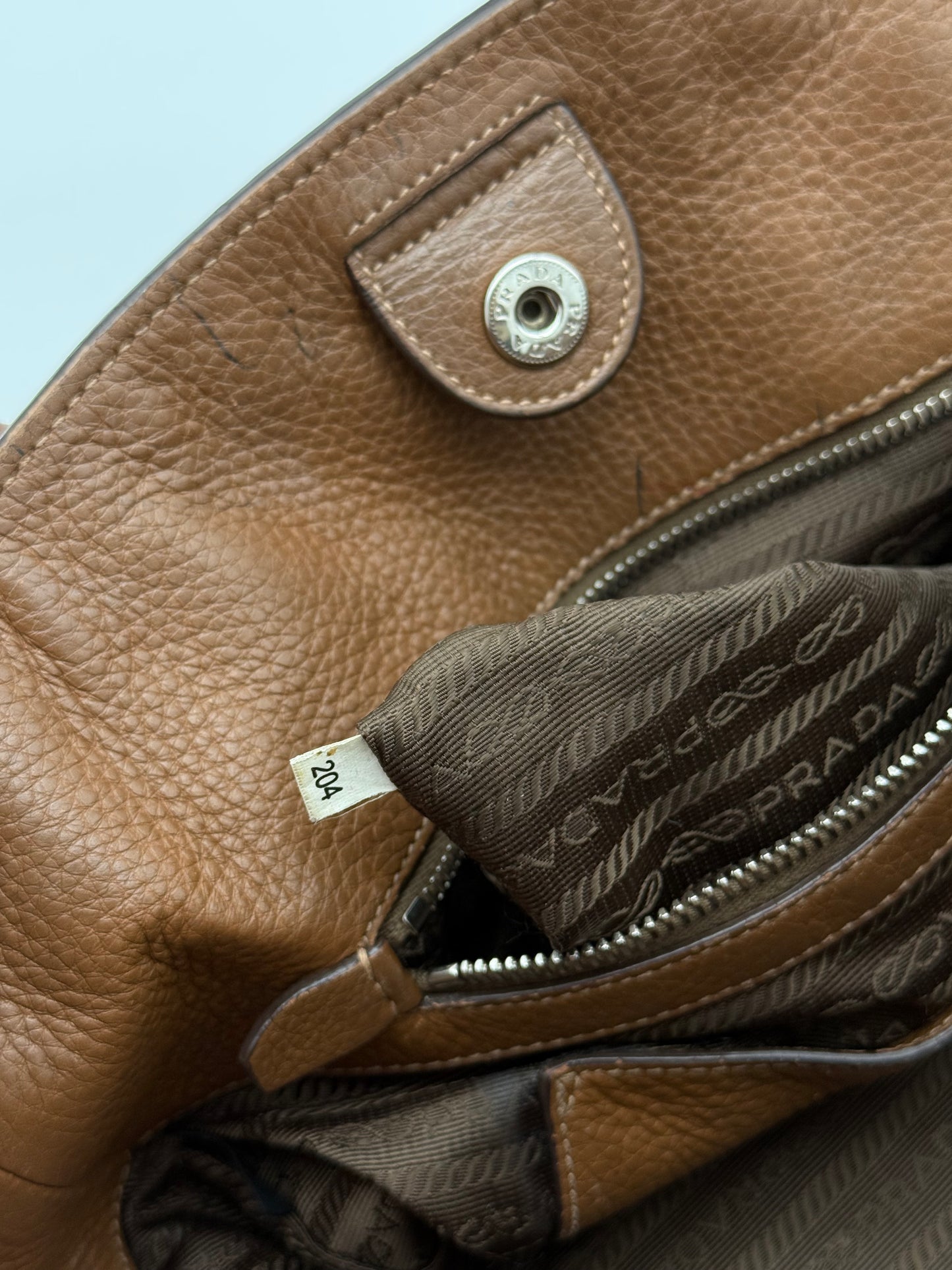 Prada Brown Leather Tote Bag