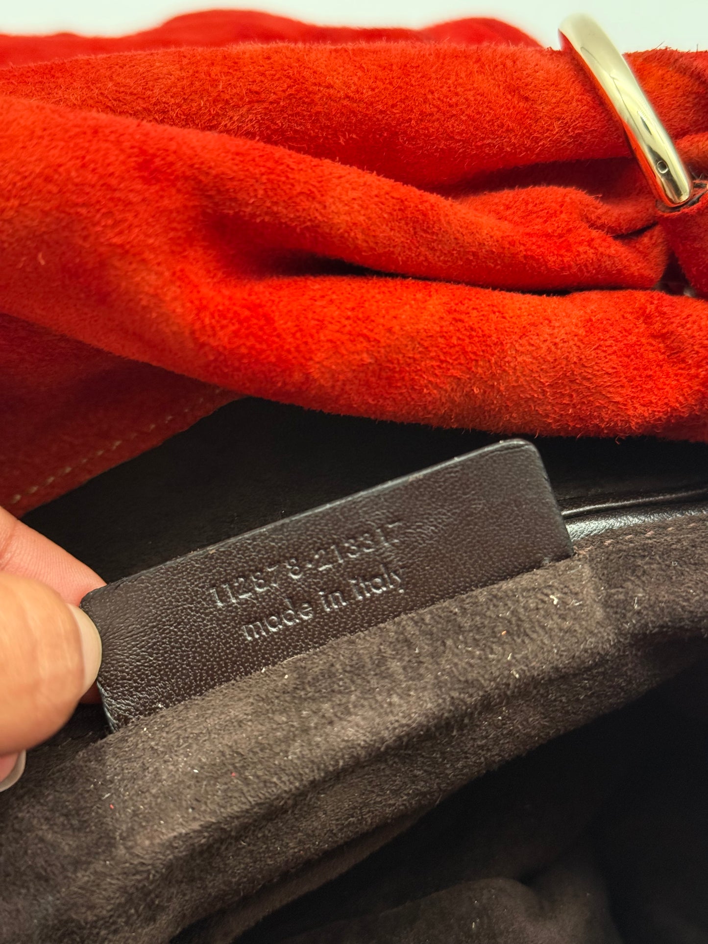 Saint Laurent Nadja Rose Suede Shoulder Bag