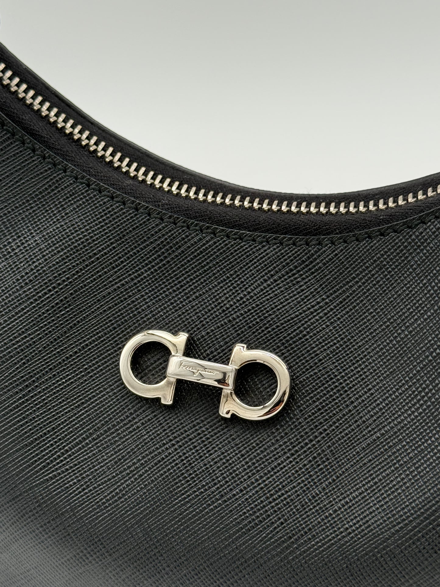 Salvatore Ferragamo Black Gancini Hobo
