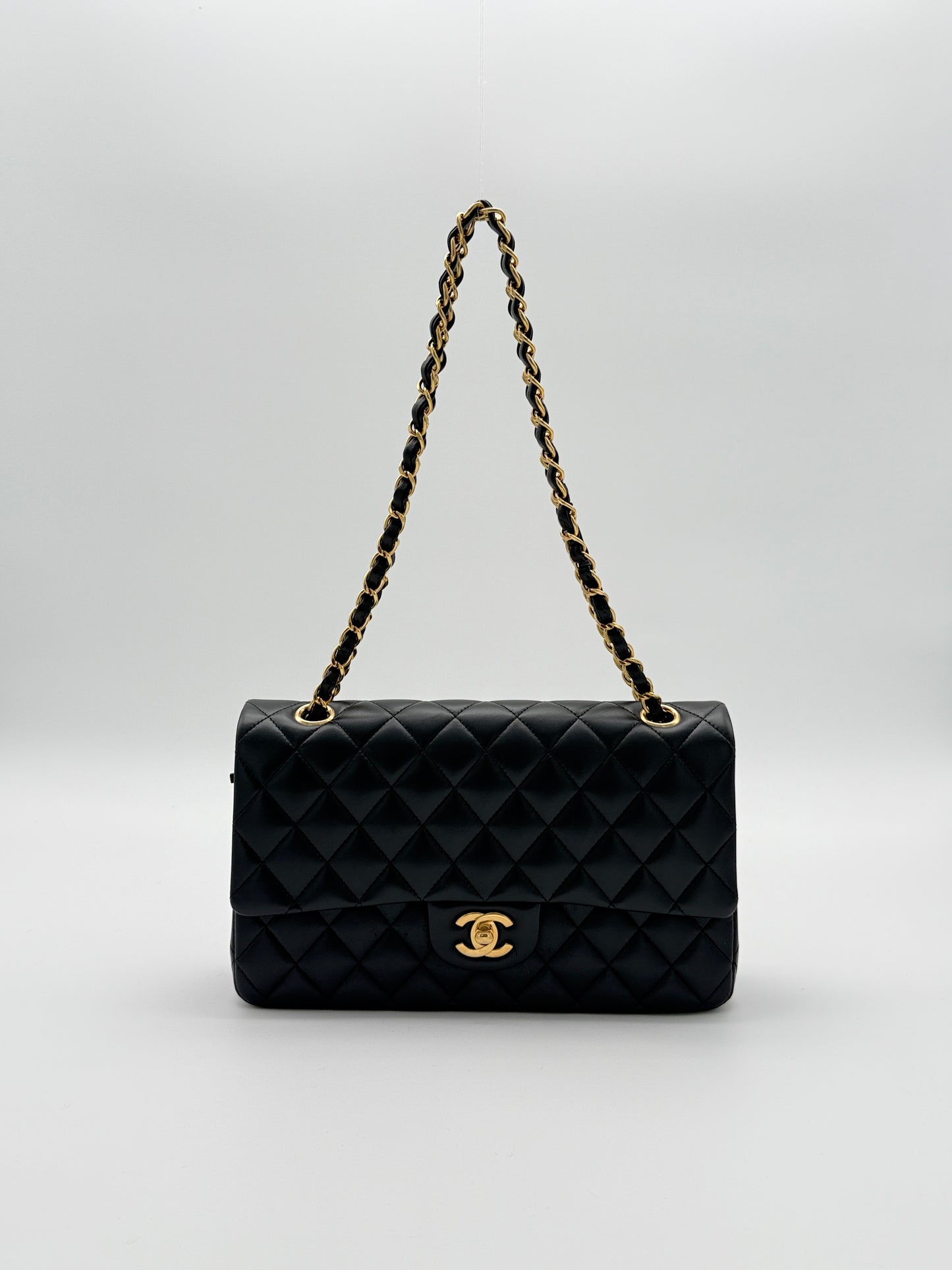 Chanel Classic Double Flap Bag in Black Lambskin
