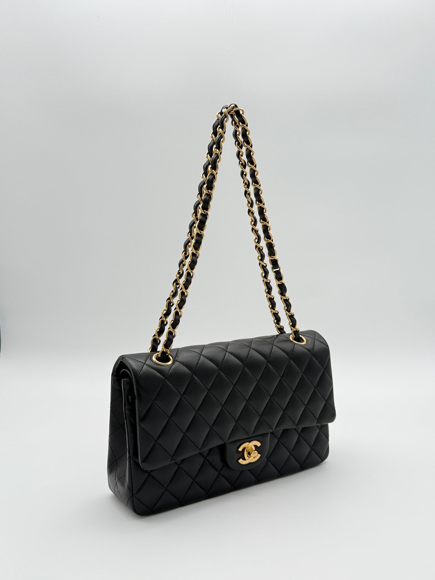 Chanel Classic Double Flap Bag in Black Lambskin