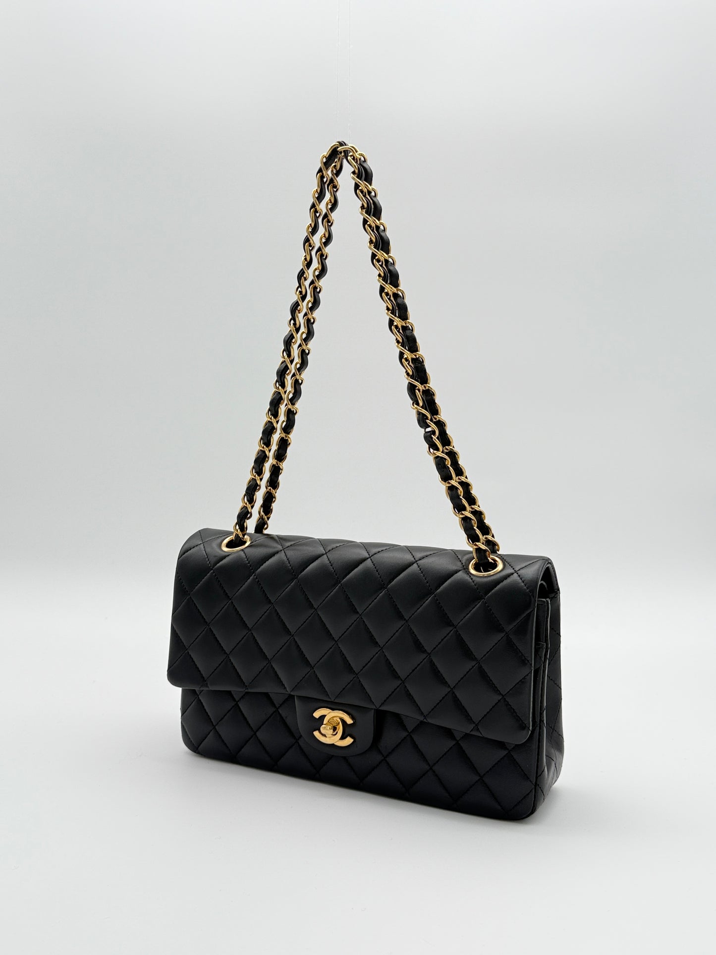 Chanel Classic Double Flap Bag in Black Lambskin