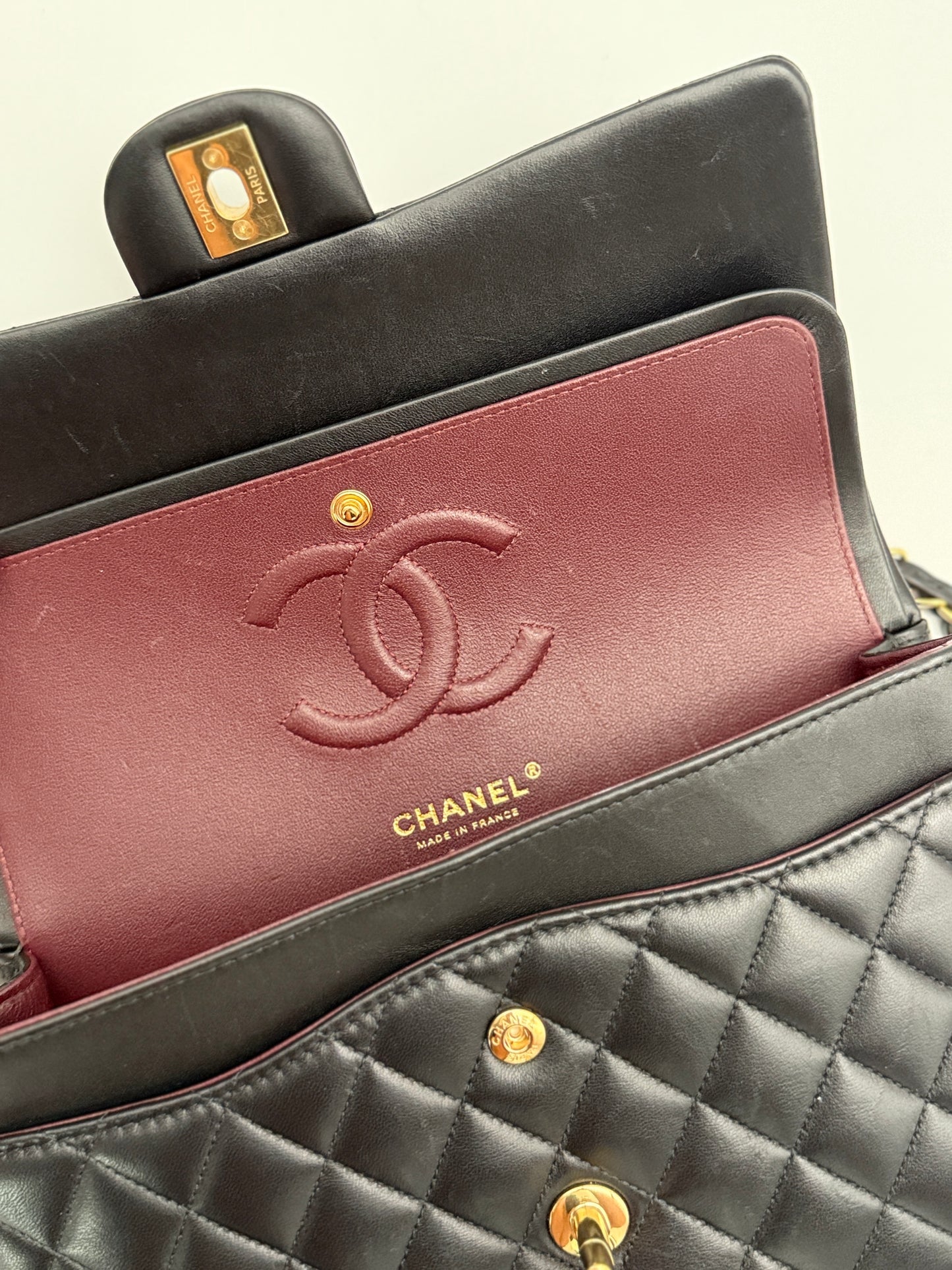 Chanel Classic Double Flap Bag in Black Lambskin