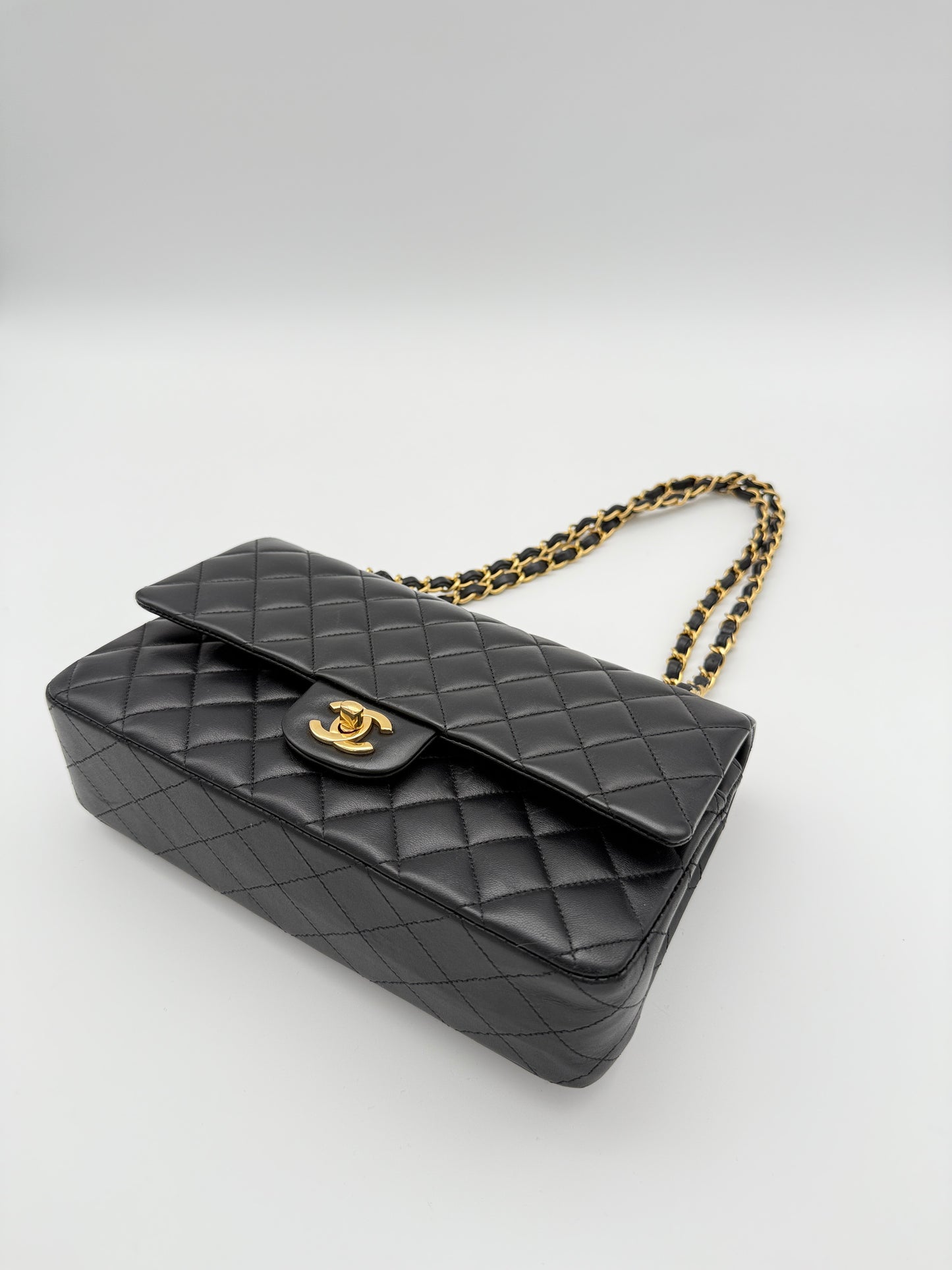 Chanel Classic Double Flap Bag in Black Lambskin
