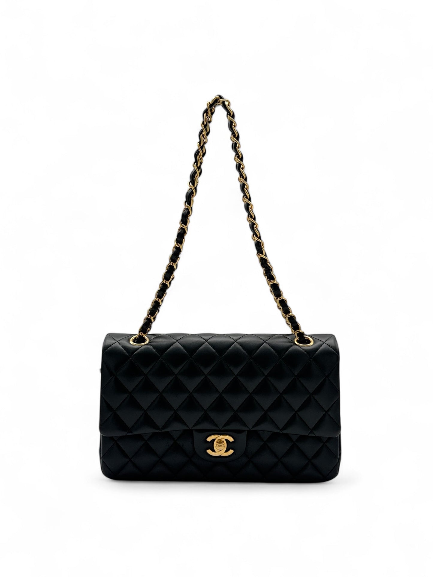 Chanel Classic Double Flap Bag in Black Lambskin