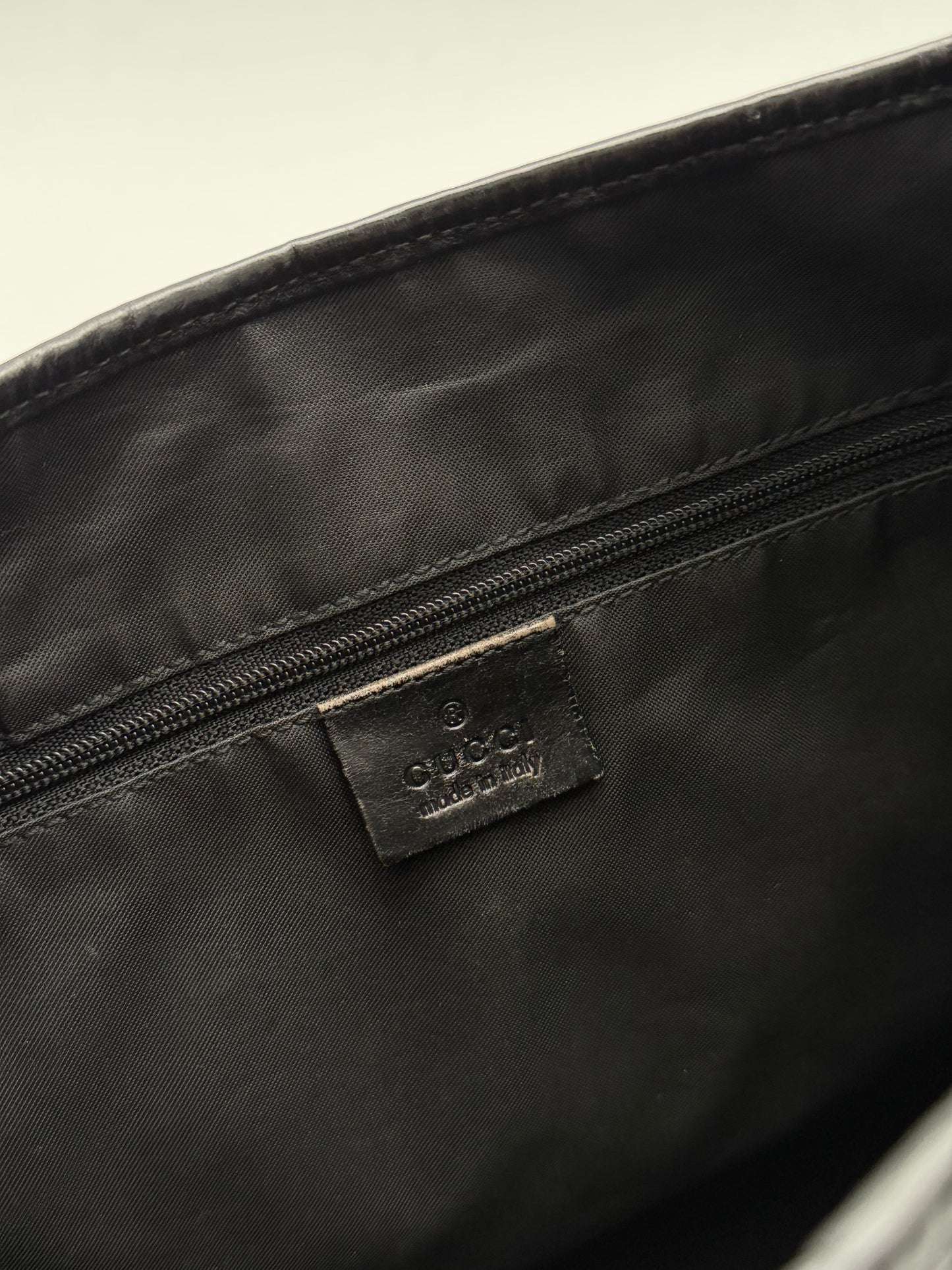 Gucci Jackie Shoulder Bag Black Monogram Canvas