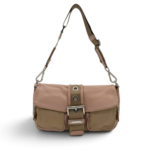 Prada Beige Pink Leather Shoulder Bag