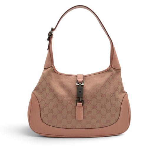Gucci Jackie Pink GG Canvas Shoulder Bag
