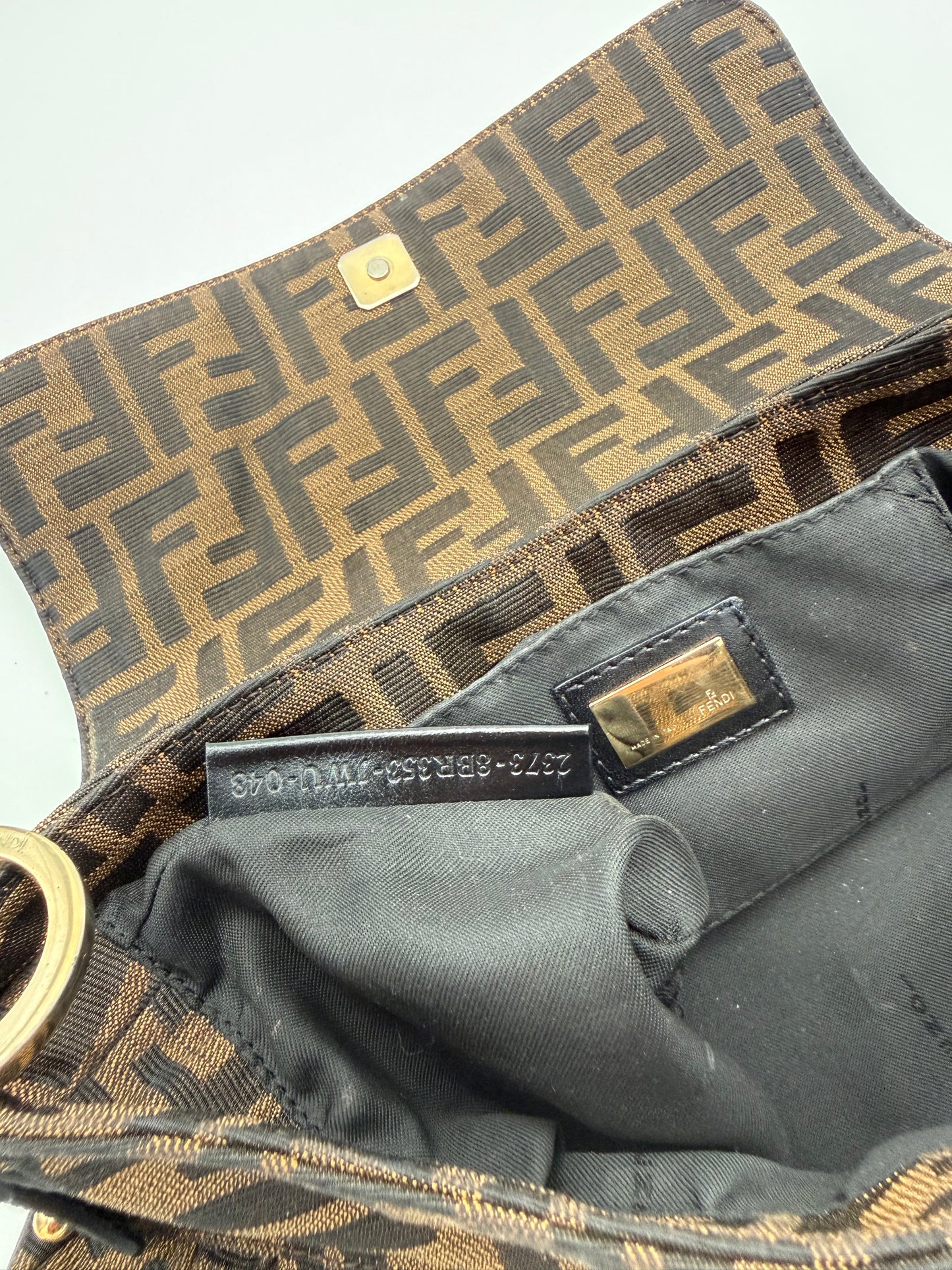 Fendi Zucca Chef Shoulder Bag Brown Canvas