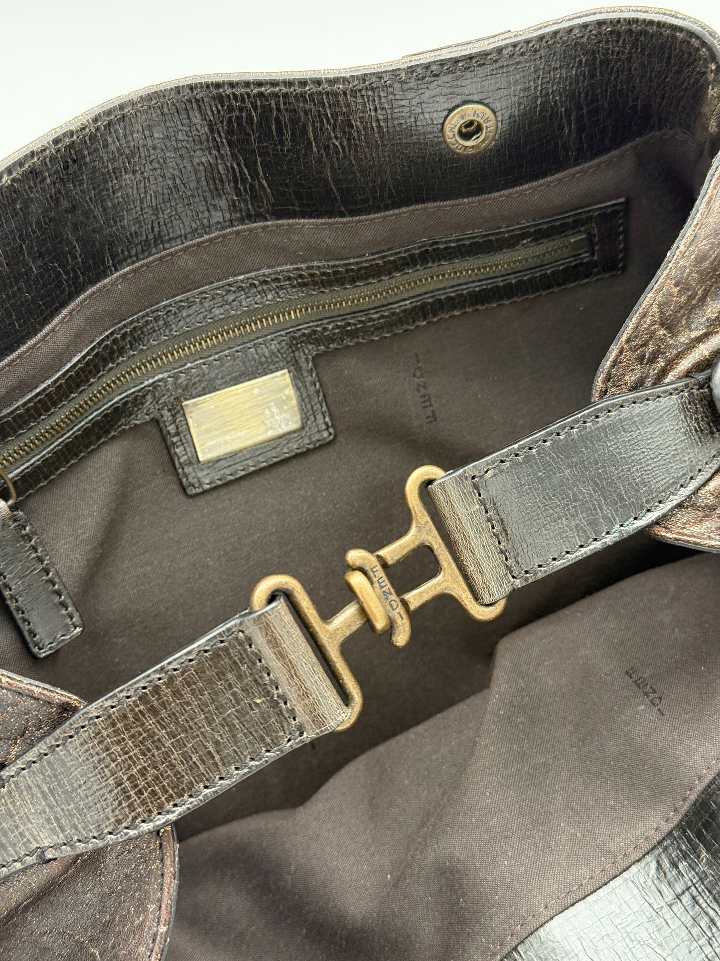 Fendi Metallic Brown Leather Bag