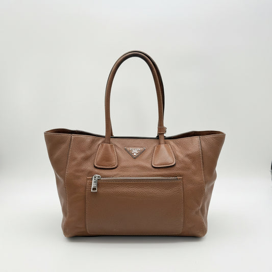 Prada Brown Leather Tote Bag