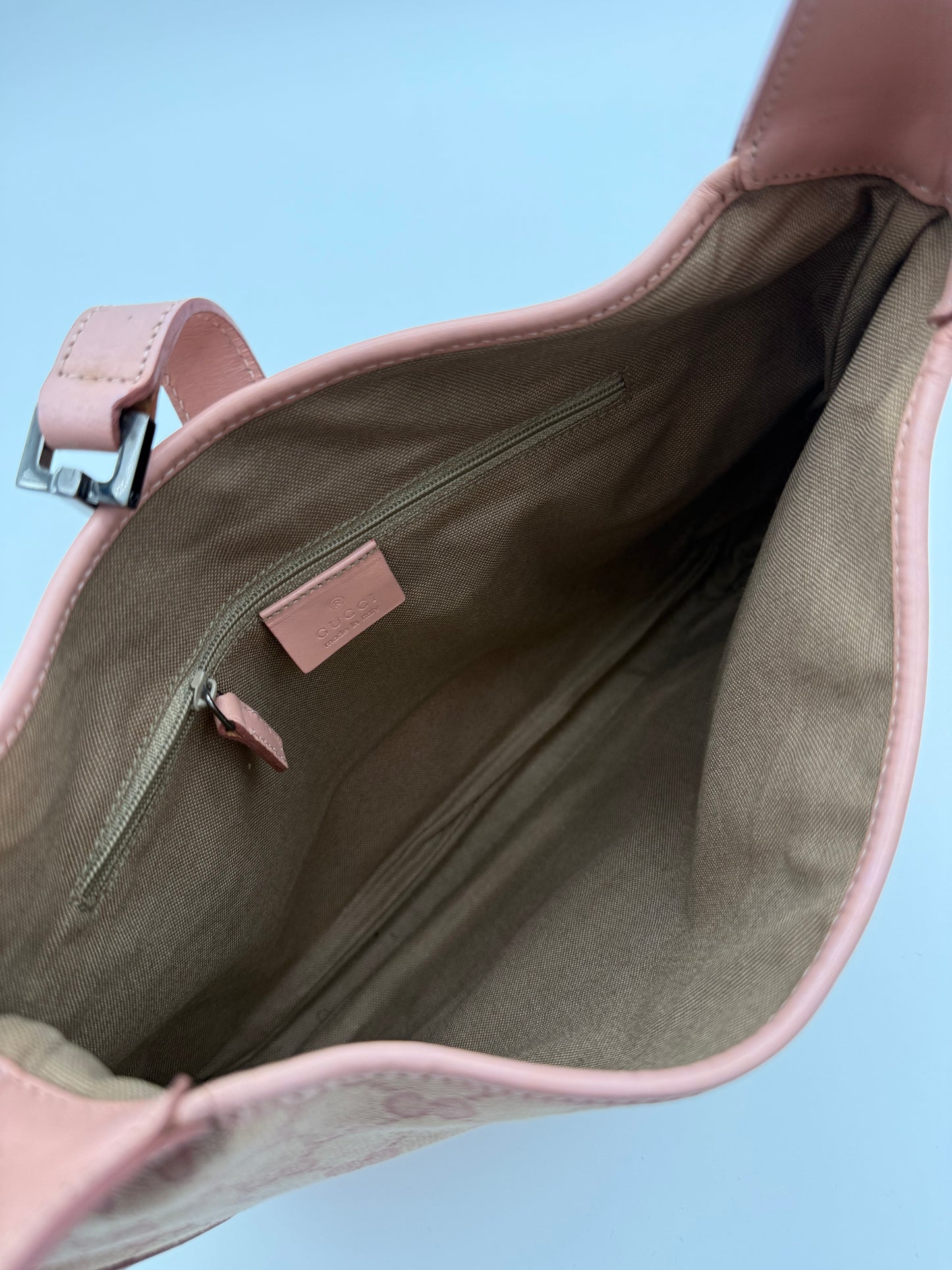 Gucci Jackie Pink GG Canvas Shoulder Bag