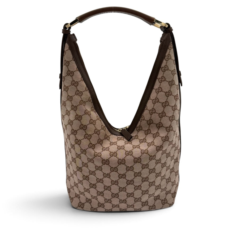 Gucci GG Canvas Hobo Bag Brown