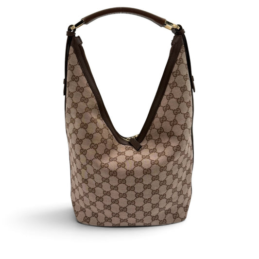 Gucci GG Canvas Hobo Bag Brown