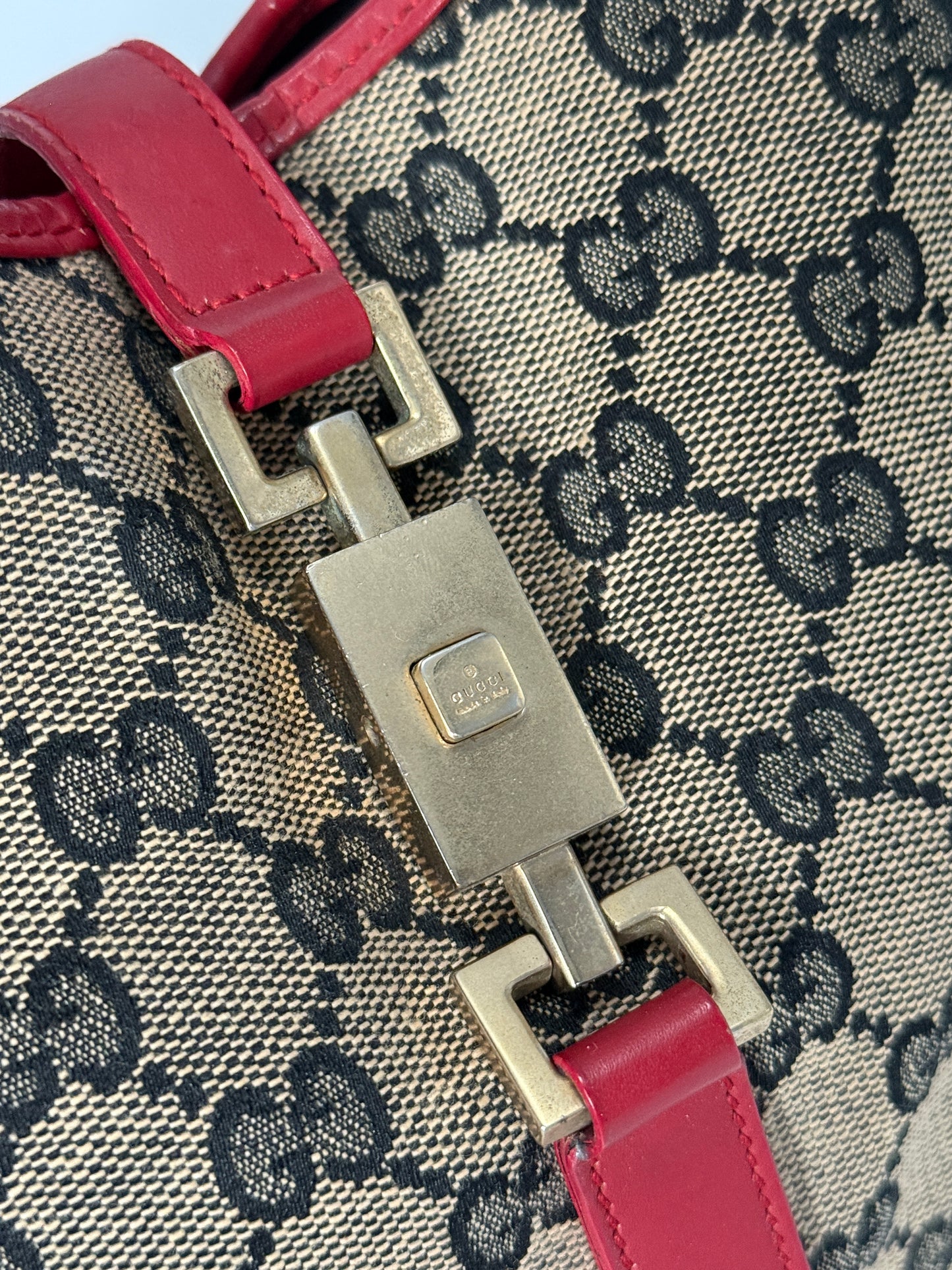 Gucci Jackie Red Leather Shoulder Bag