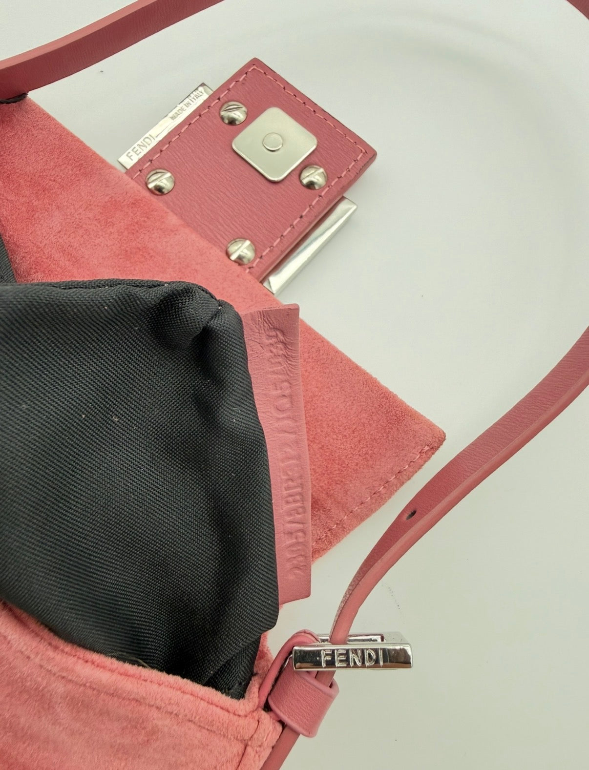 Fendi Baguette Pink Suede