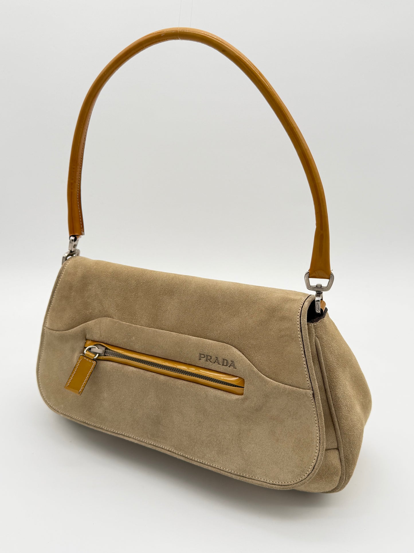Prada Scamosciato Suede Shoulder Bag