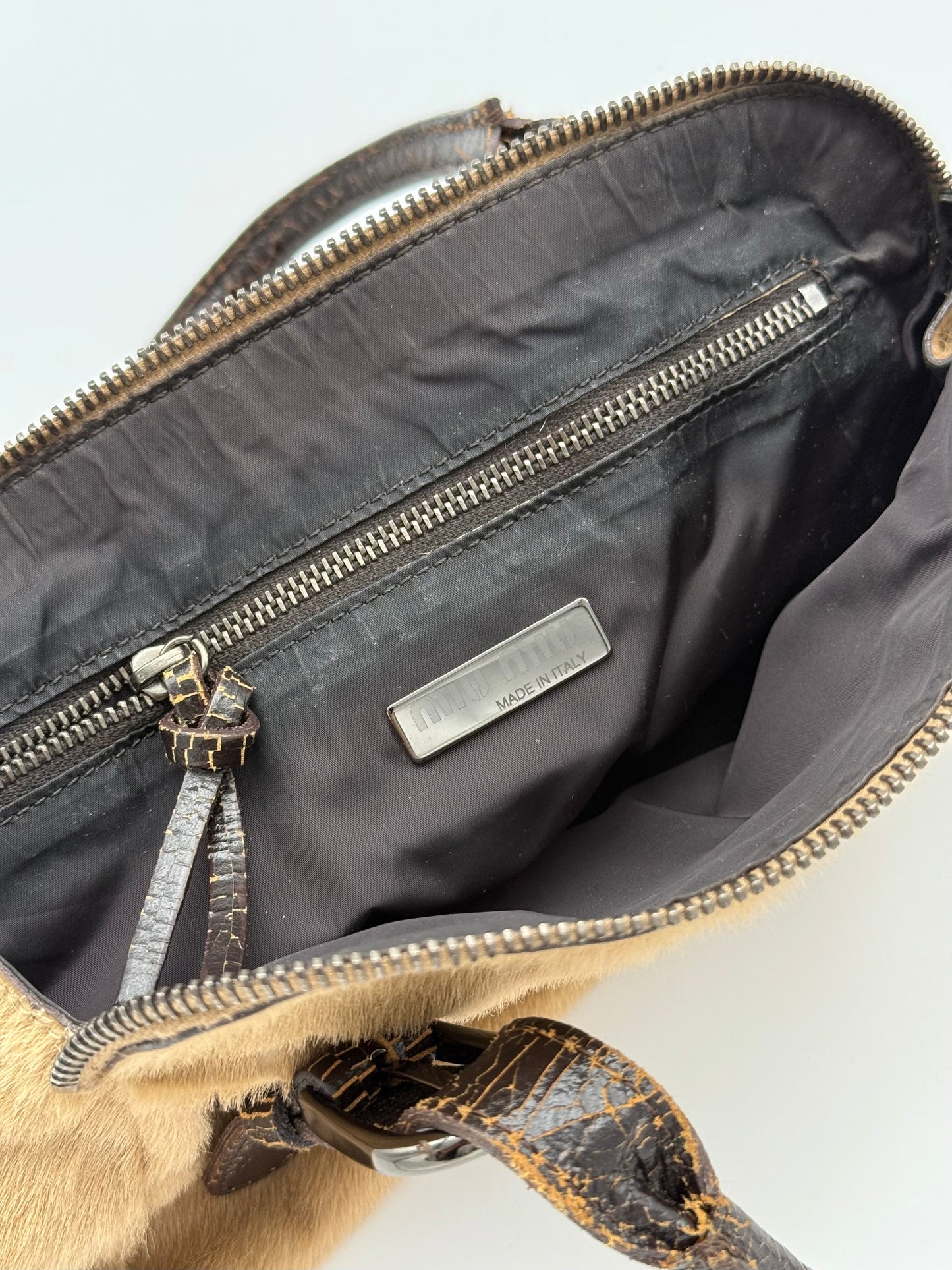 Miu Miu Brown Pony Hair Handbag
