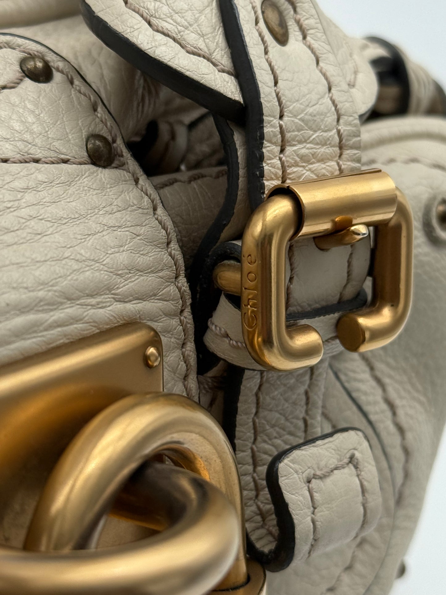 Chloé Paddington Leather Off-white handbag
