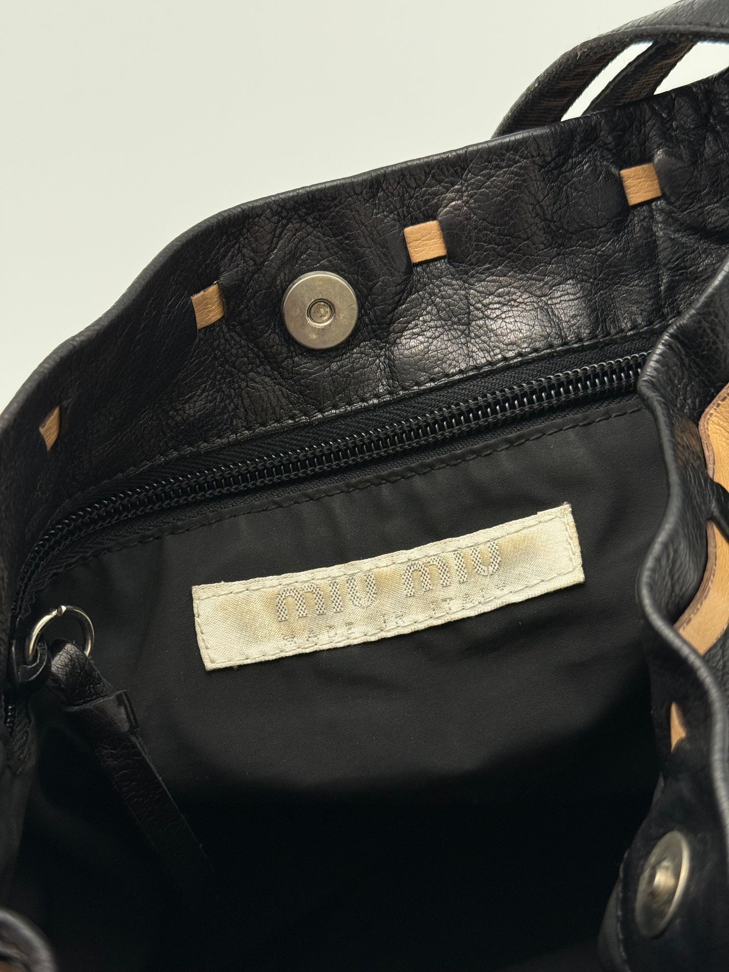 Miu Miu Black Leather Bow Shoulder Bag