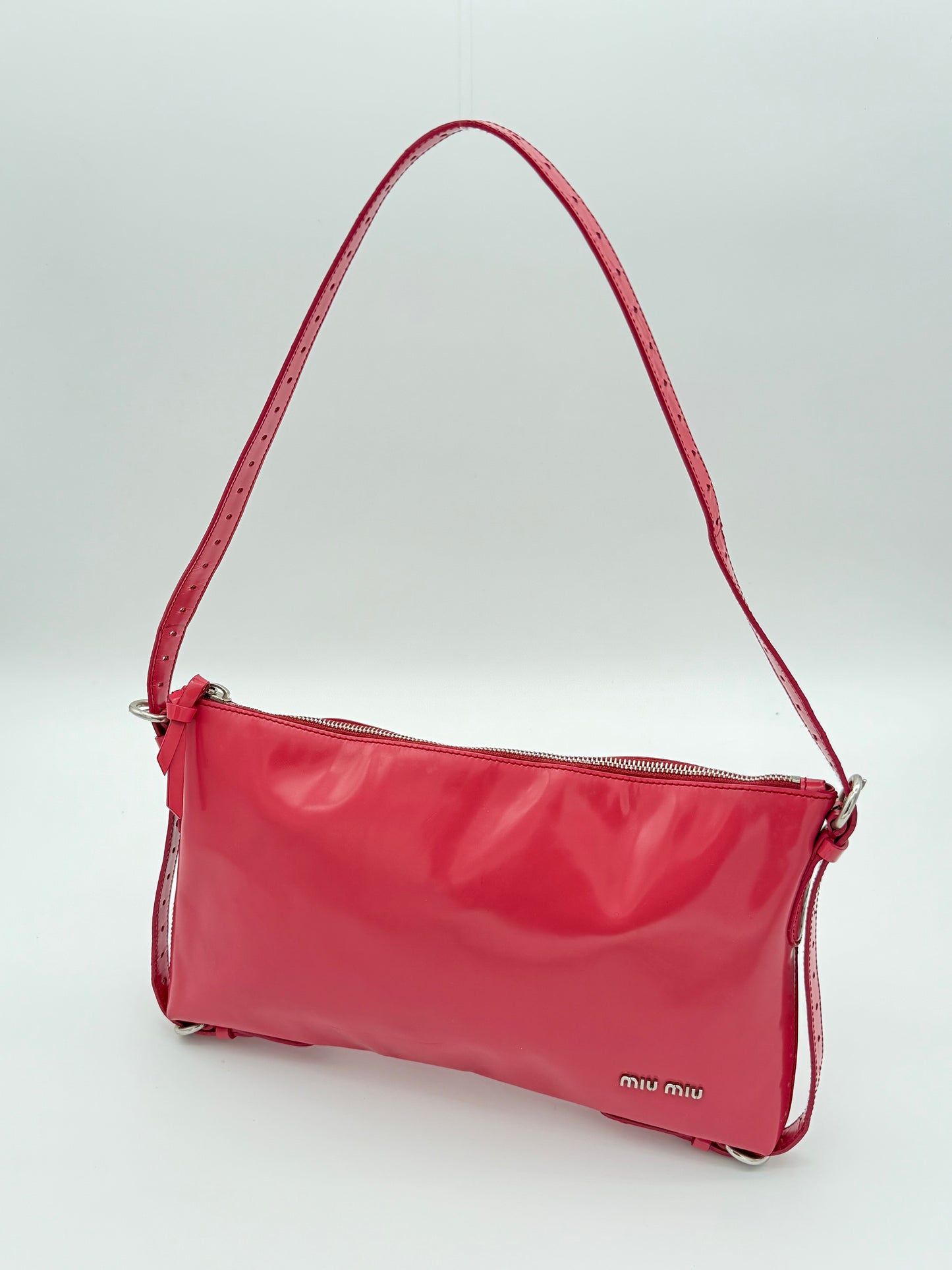 Miu Miu Pink Patent Leather Shoulder Bag