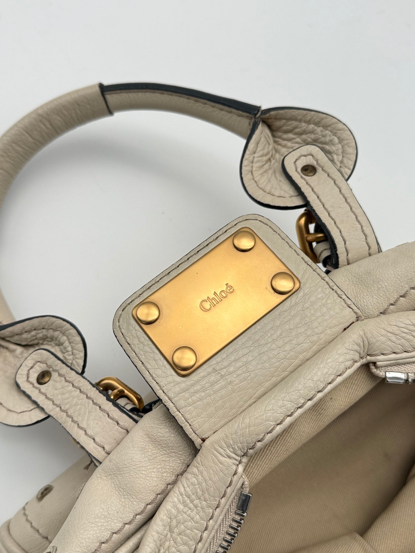 Chloé Paddington Leather Off-white handbag