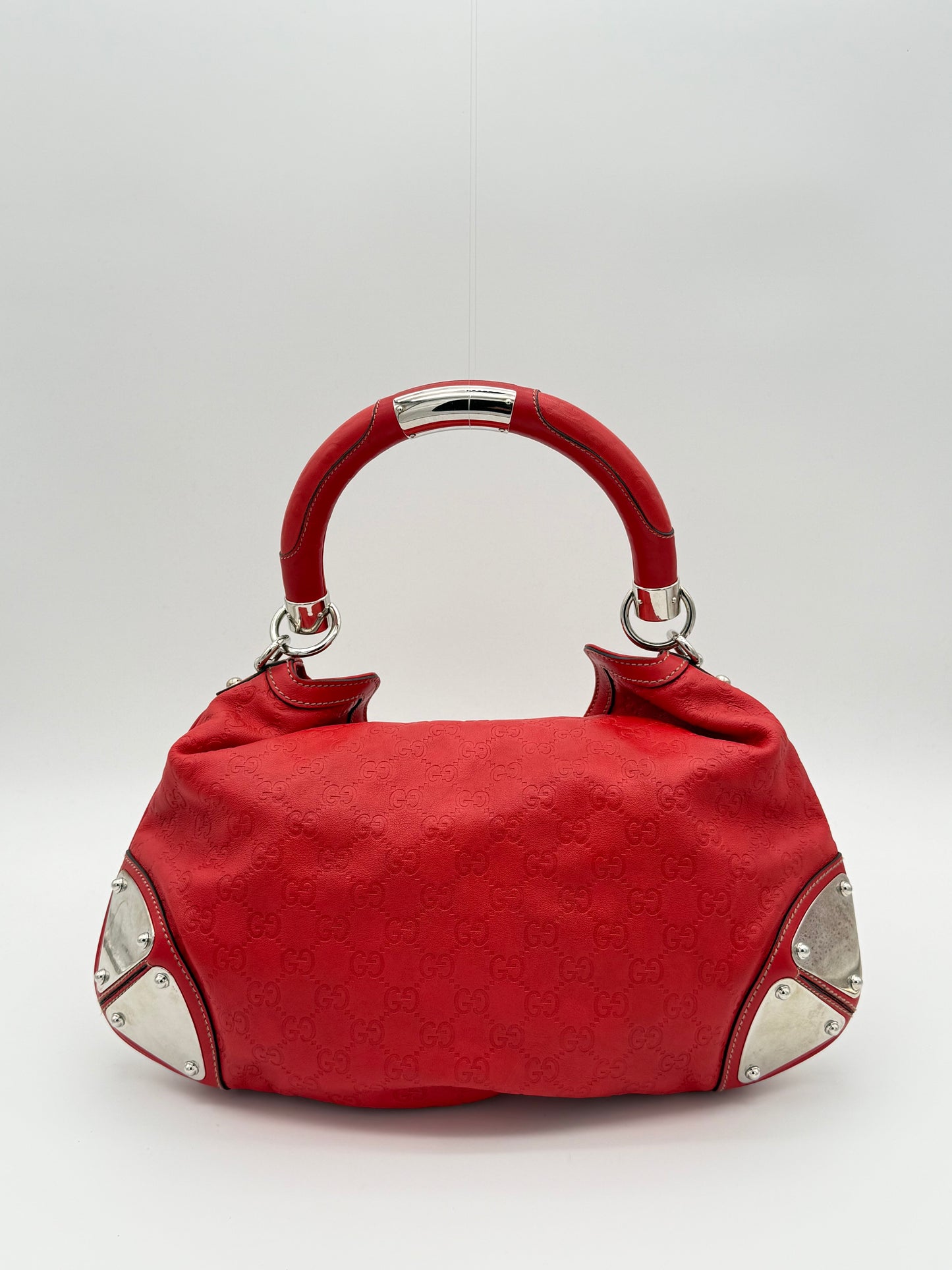 Gucci Indy Bamboo Tassel Bag Red Leather