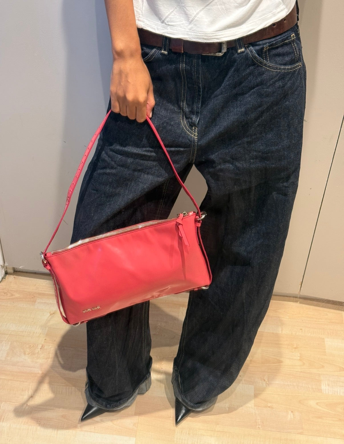 Miu Miu Pink Patent Leather Shoulder Bag