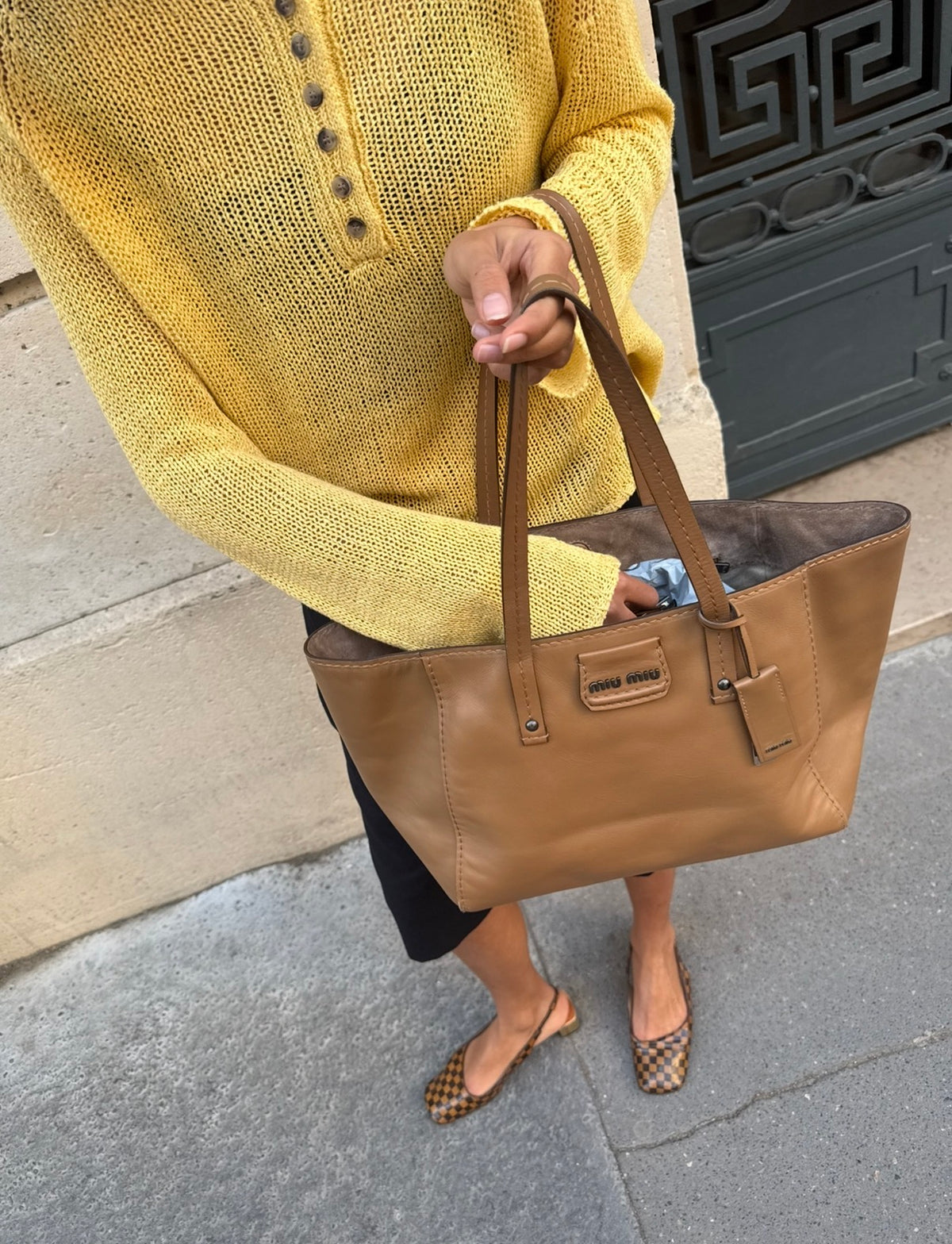 Miu Miu Vintage Montana Calf Leather Tote Bag