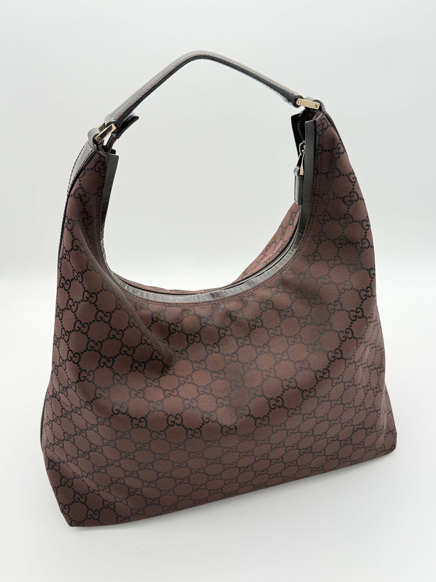 Gucci GG Monogram Hobo Bag Brown