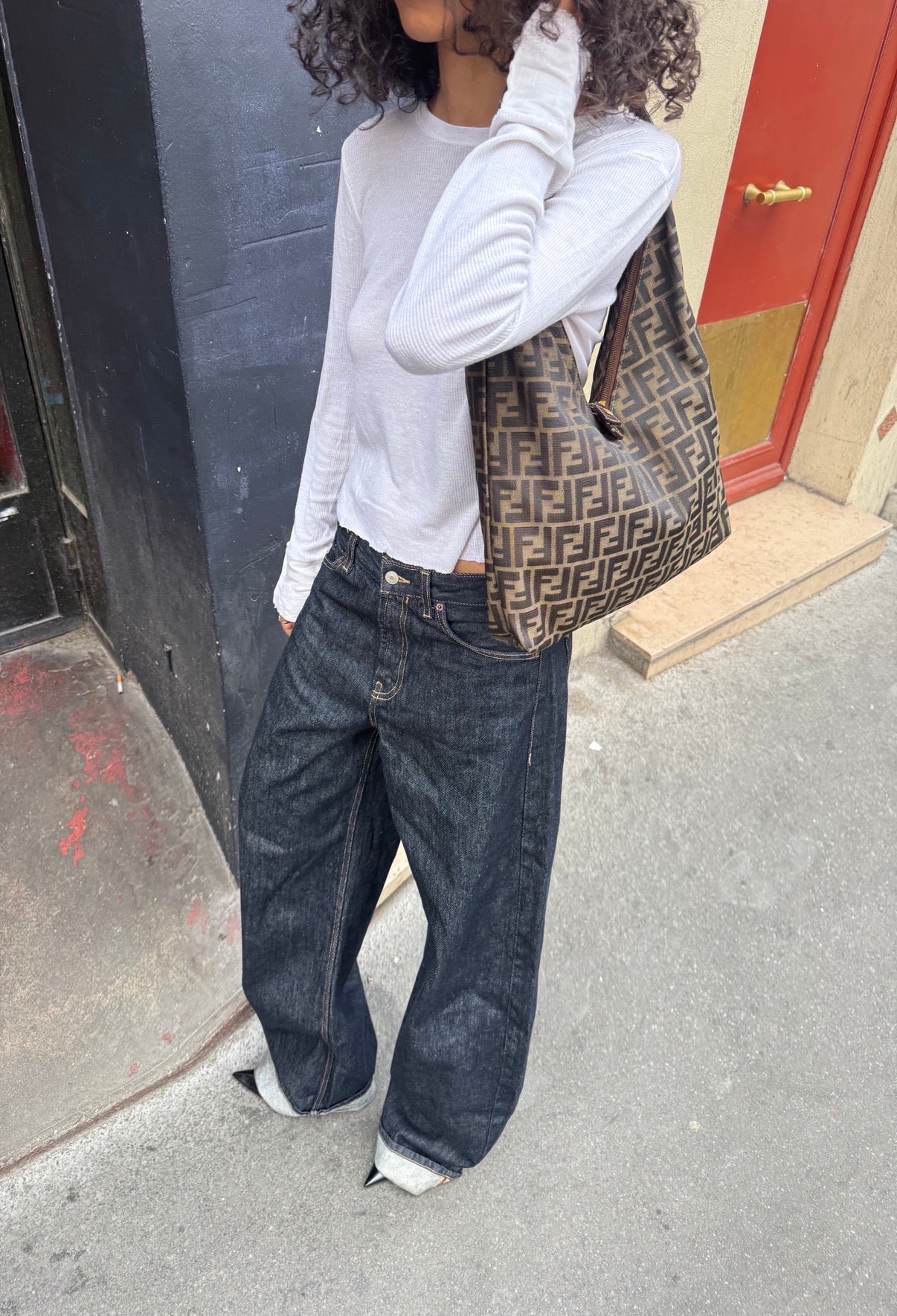 Fendi Vintage FF Monogram V Hobo Bag