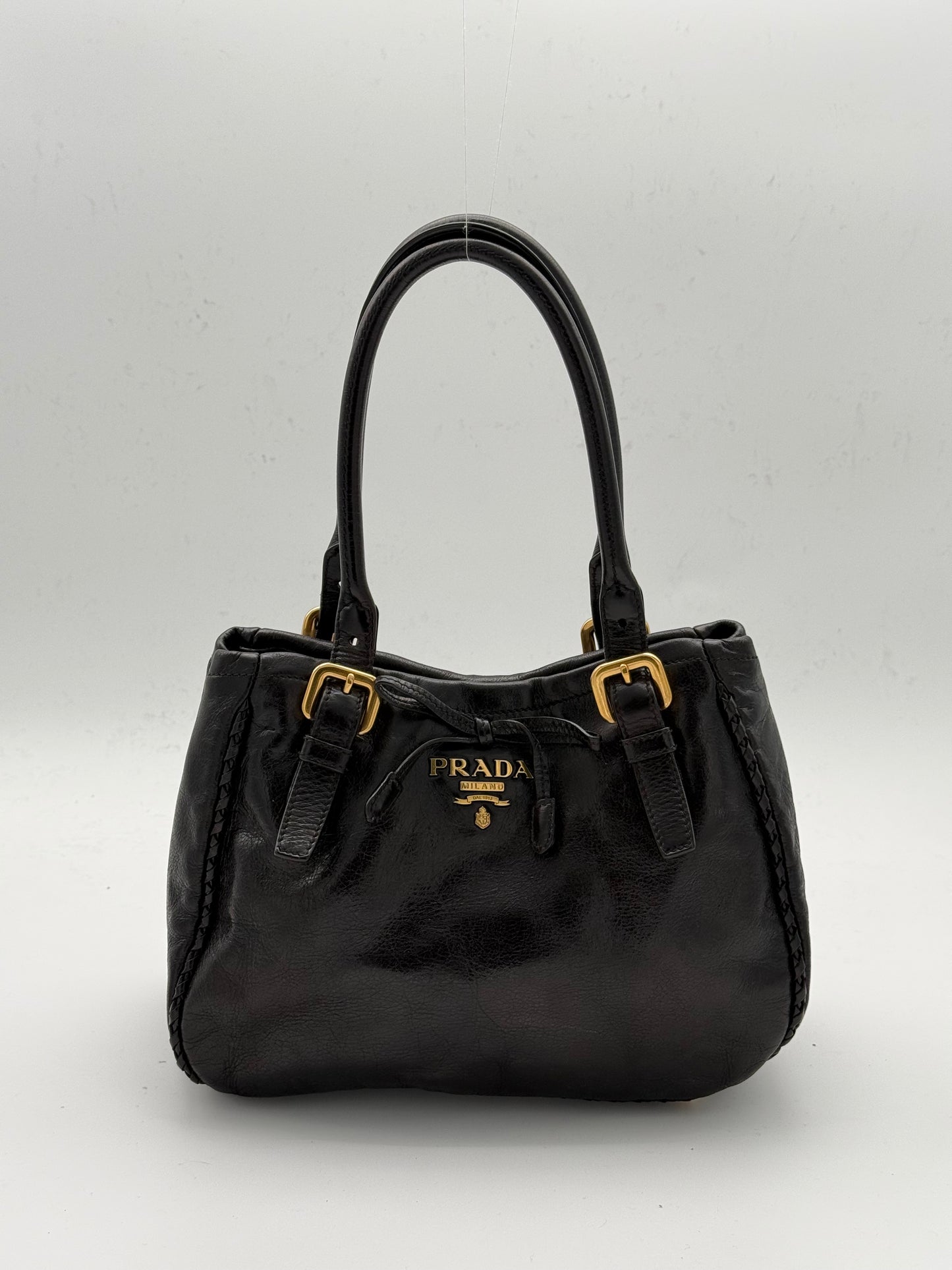 Prada Leather Shoulder Bag — Black