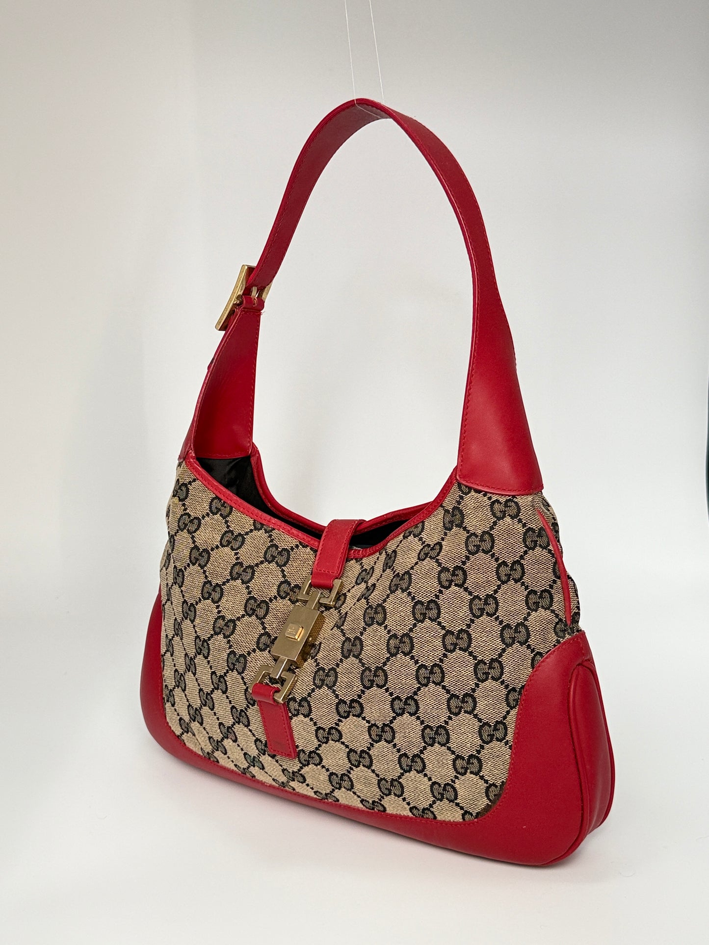 Gucci Jackie Red Leather Shoulder Bag