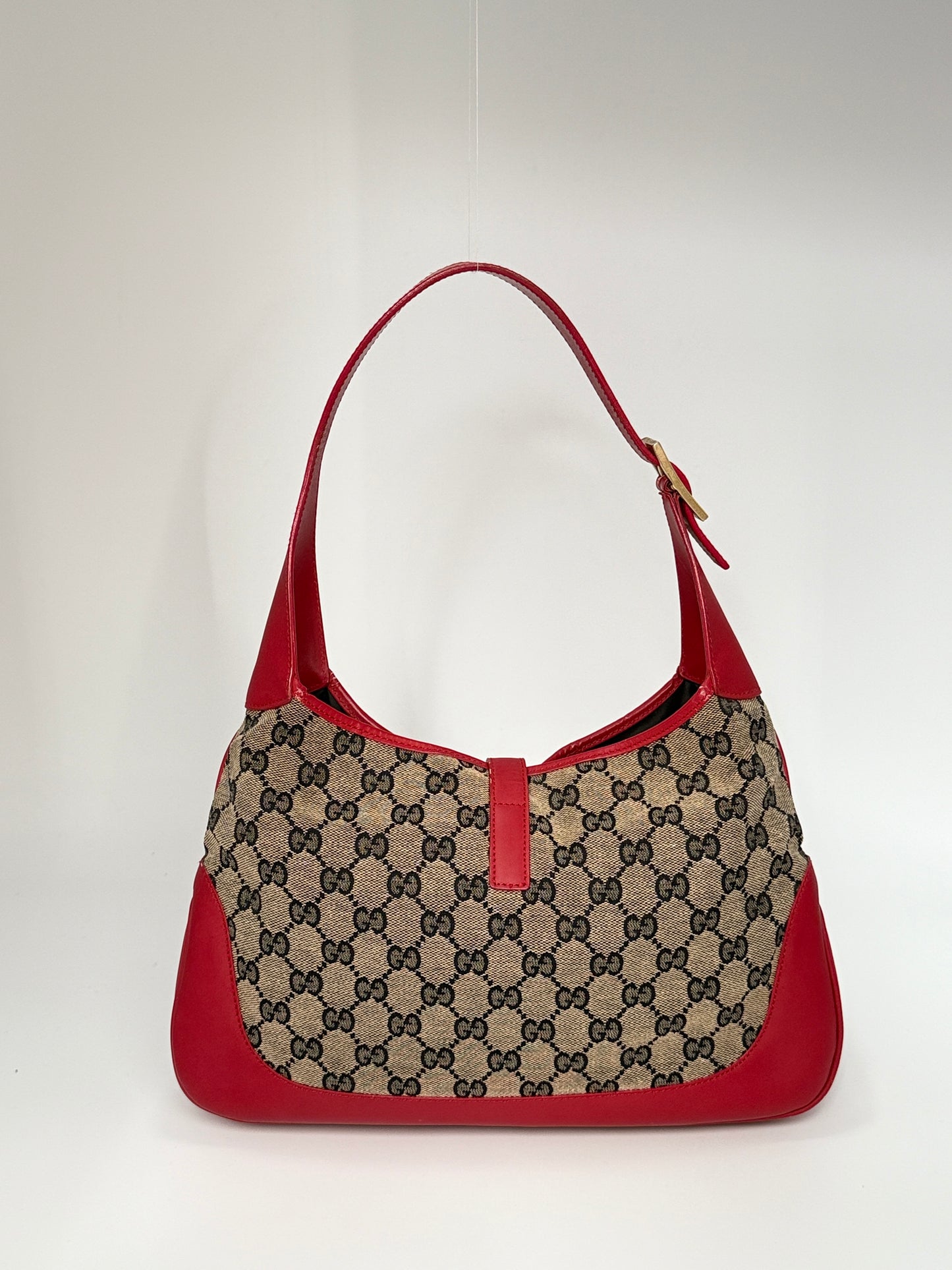 Gucci Jackie Red Leather Shoulder Bag