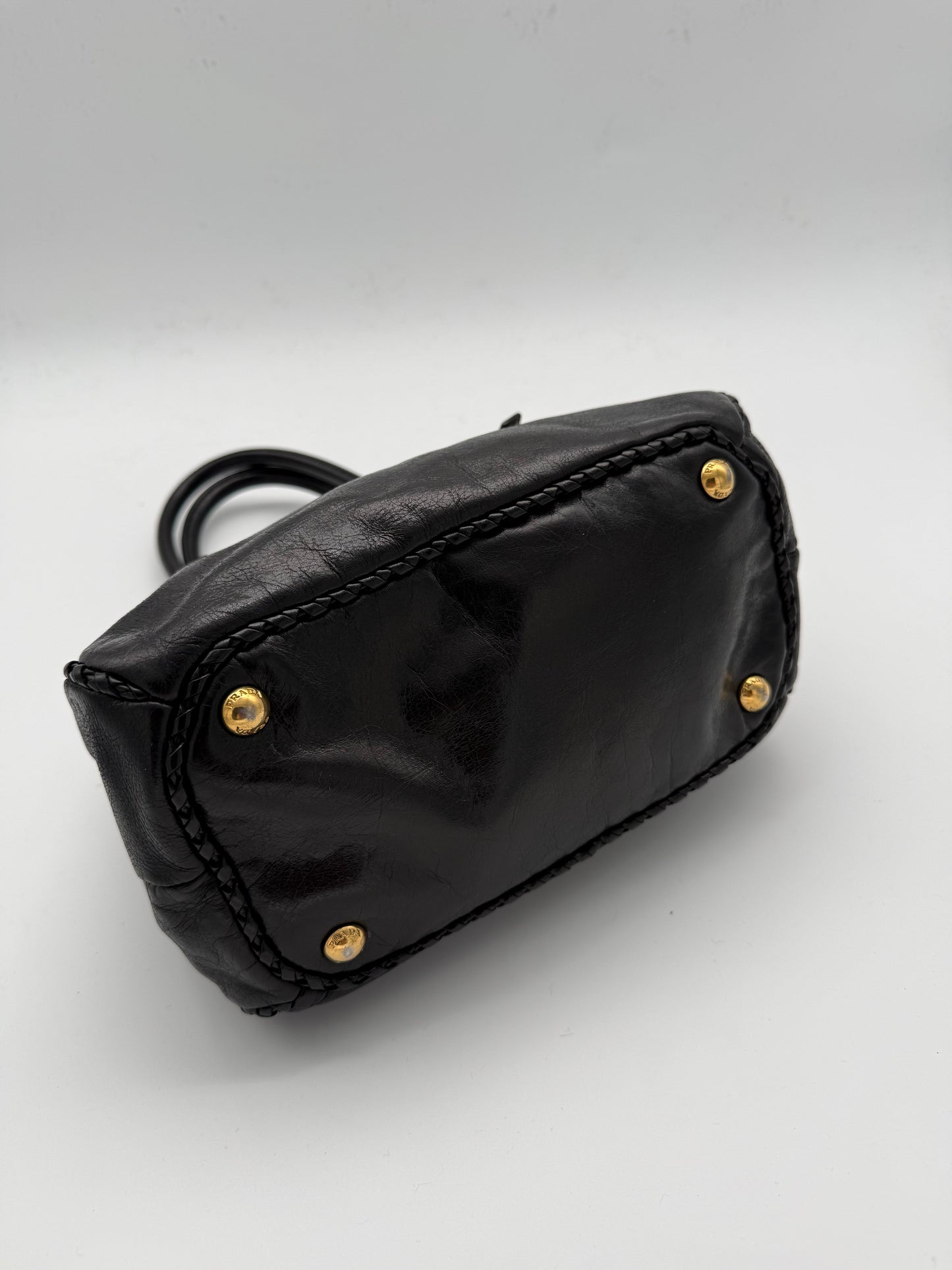 Prada Leather Shoulder Bag — Black