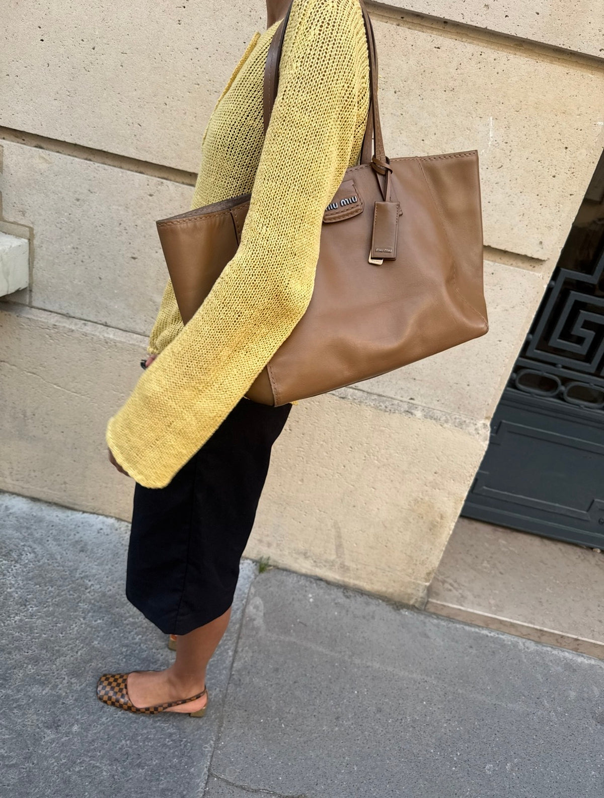 Miu Miu Vintage Montana Calf Leather Tote Bag