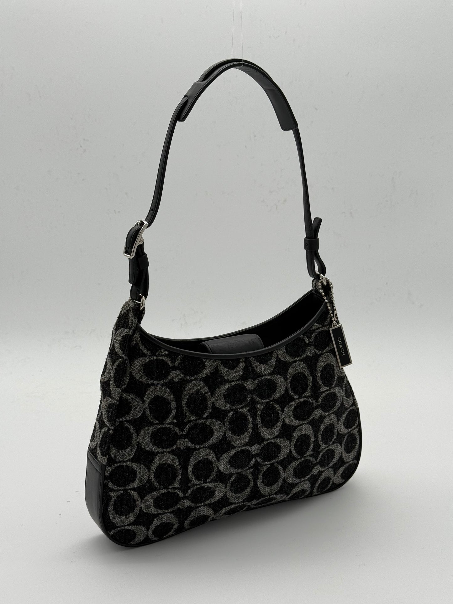 Coach Signature Wool Jacquard Shoulder Bag
