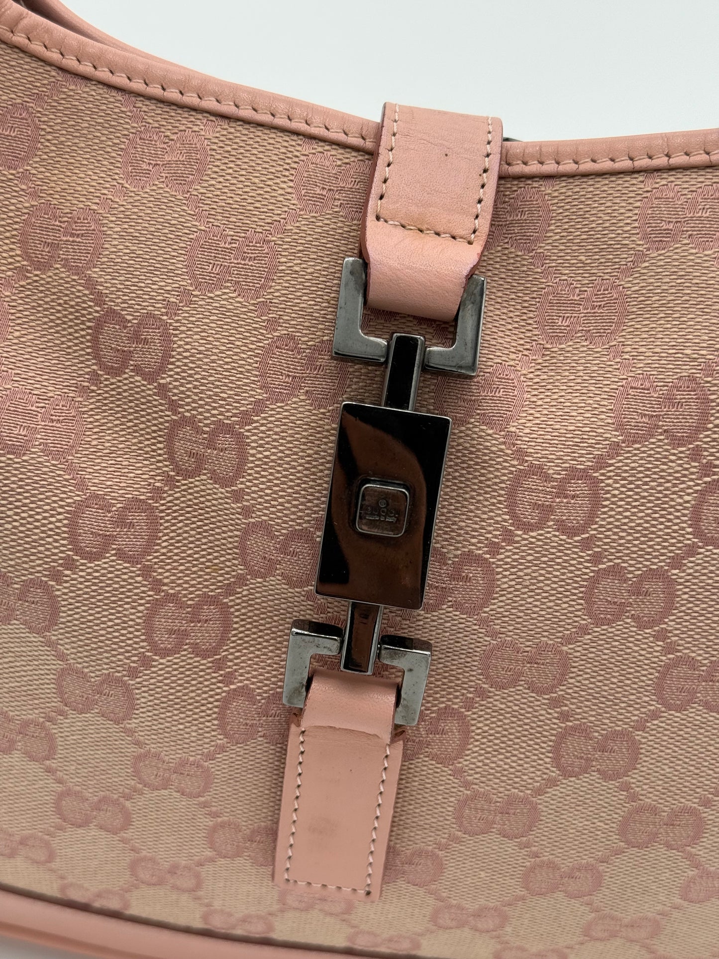 Gucci Jackie Pink GG Canvas Shoulder Bag