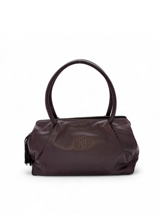 Fendi Shoulder Bag in Dark Burgundy Leather