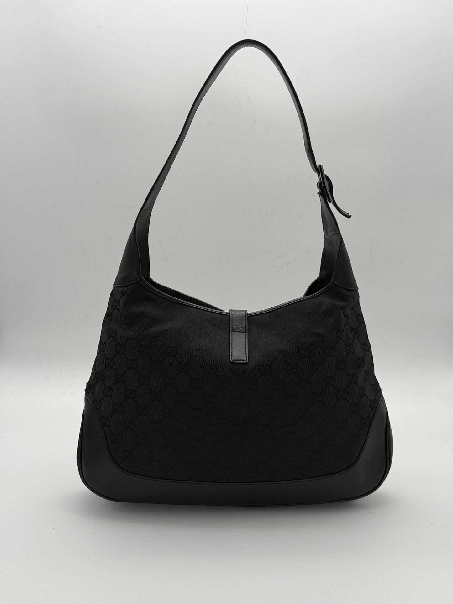 Gucci Jackie Shoulder Bag Black Monogram Canvas