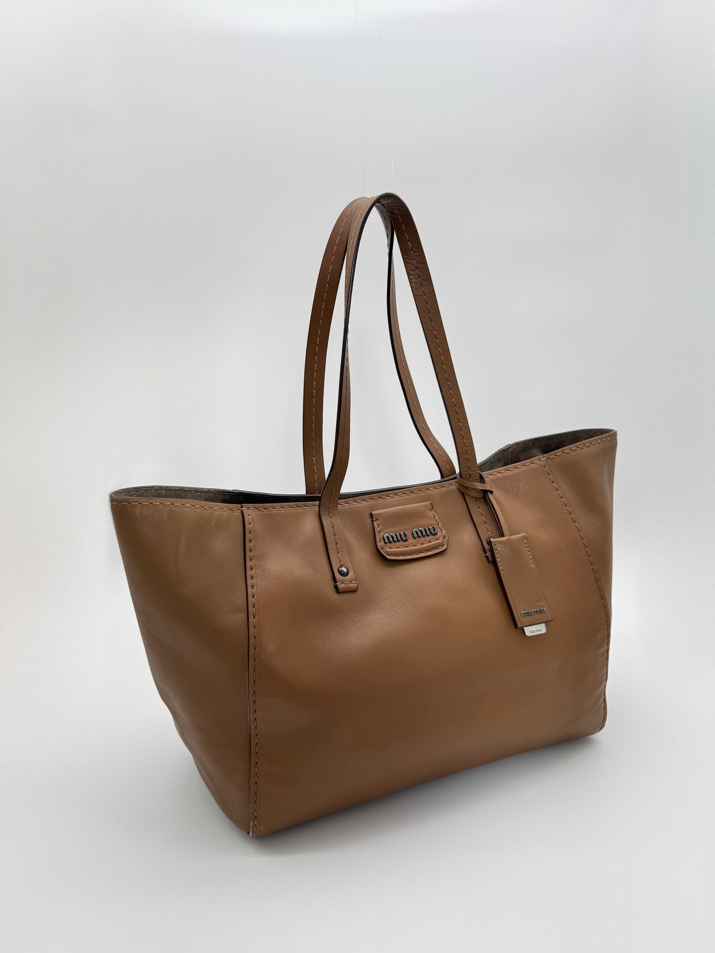 Miu Miu Vintage Montana Calf Leather Tote Bag