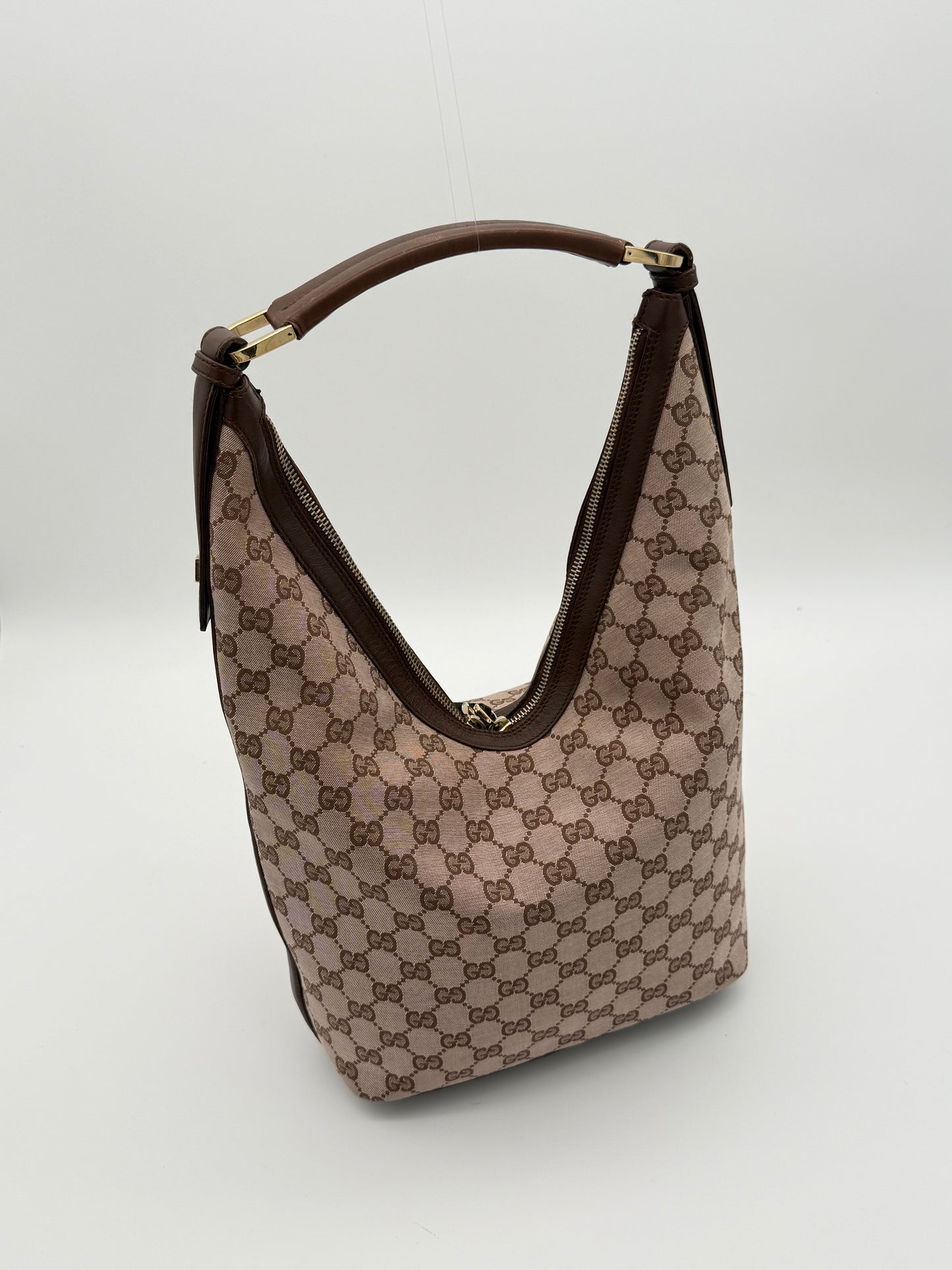 Gucci GG Canvas Hobo Bag Brown