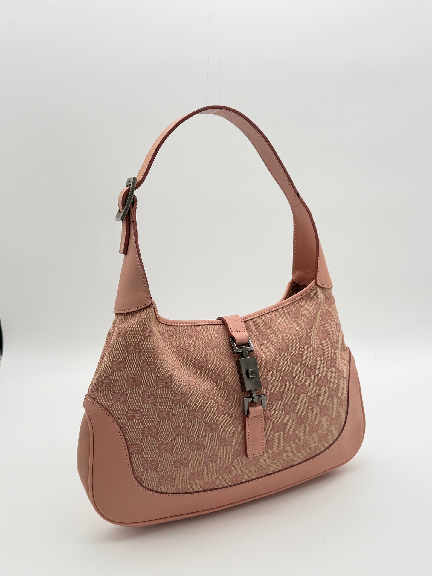 Gucci Jackie Pink GG Canvas Shoulder Bag