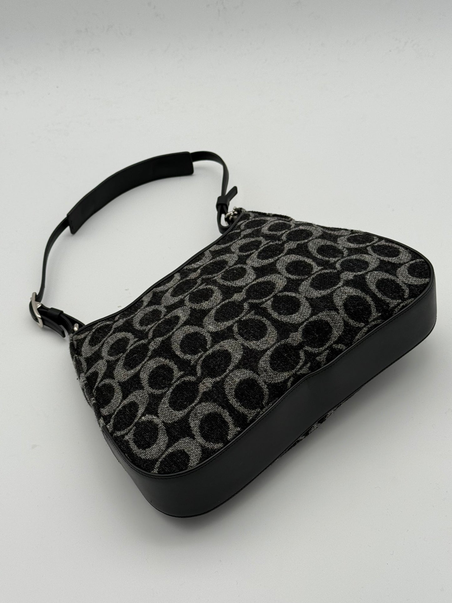 Coach Signature Wool Jacquard Shoulder Bag