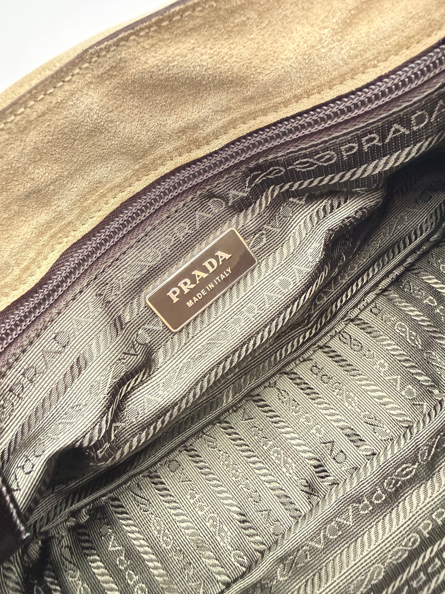 Prada Scamosciato Suede Shoulder Bag