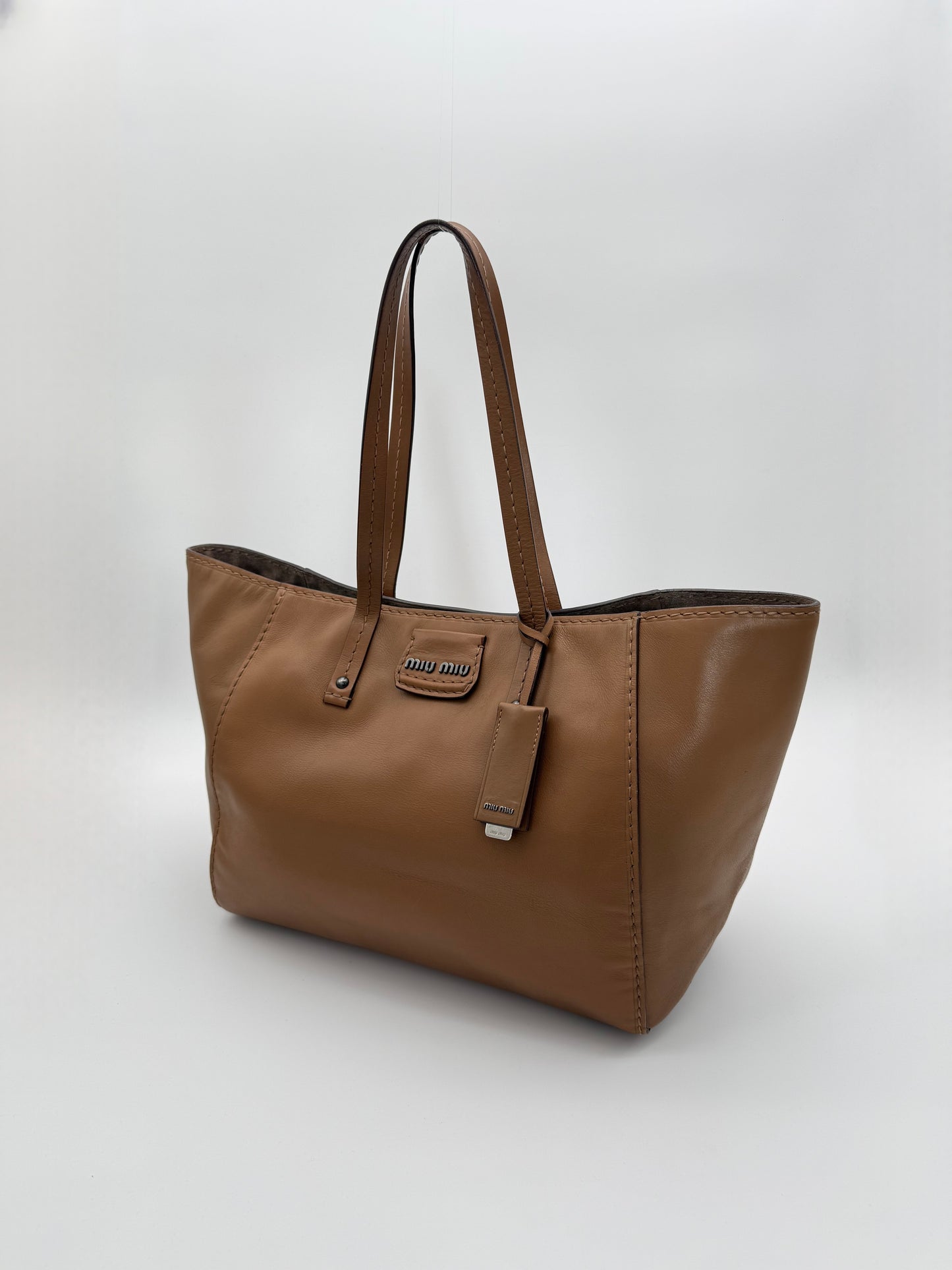 Miu Miu Vintage Montana Calf Leather Tote Bag