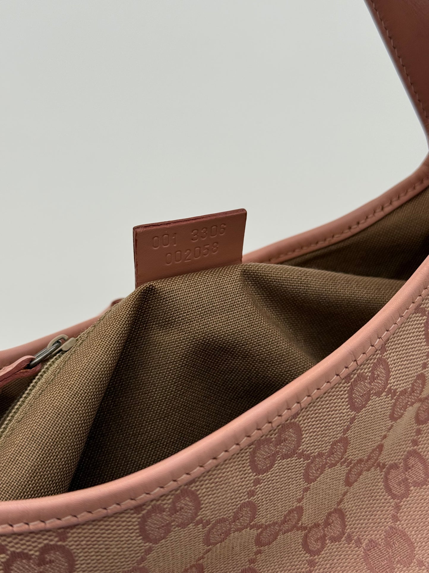 Gucci Jackie Pink GG Canvas Shoulder Bag
