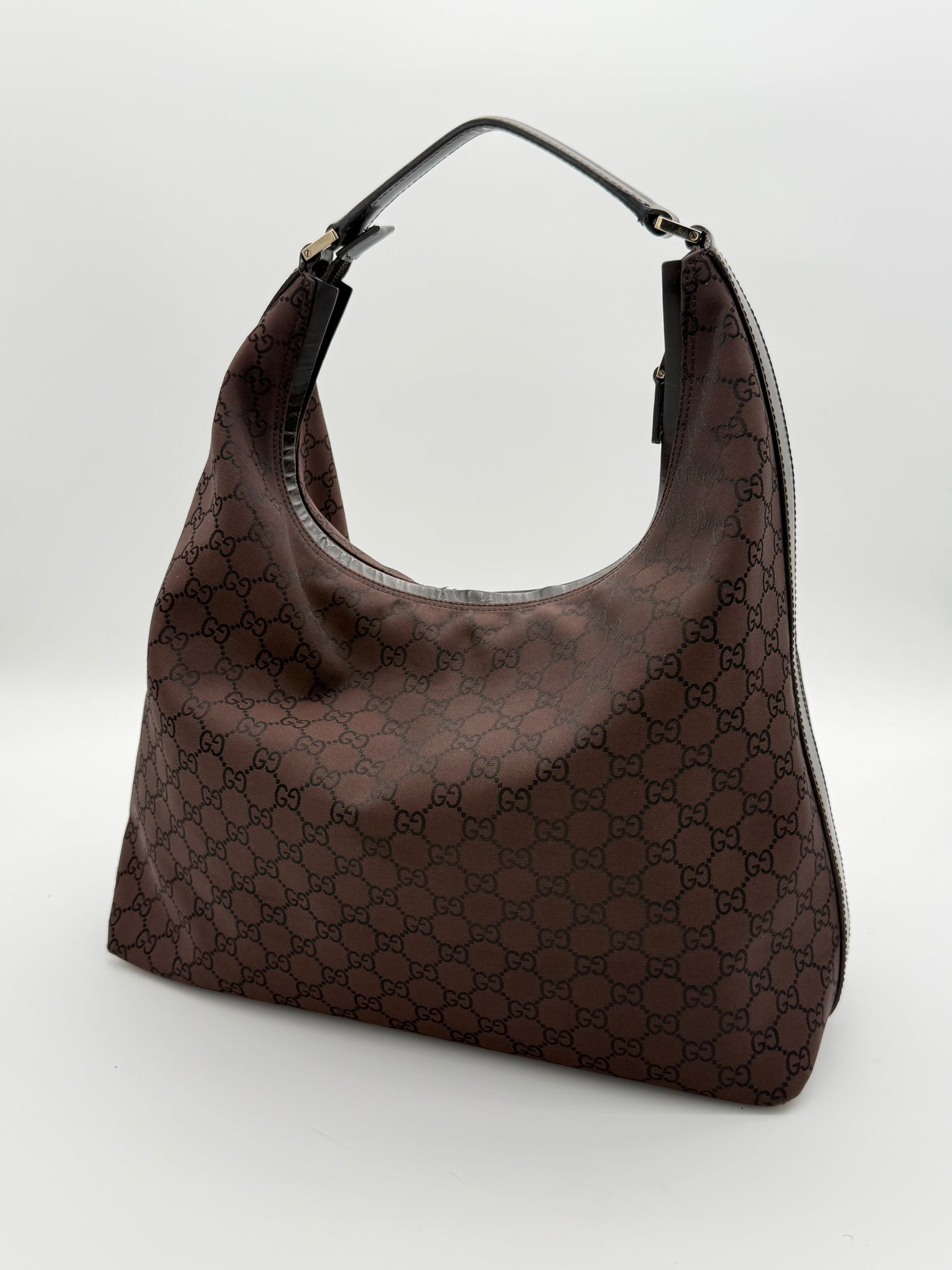 Gucci GG Monogram Hobo Bag Brown