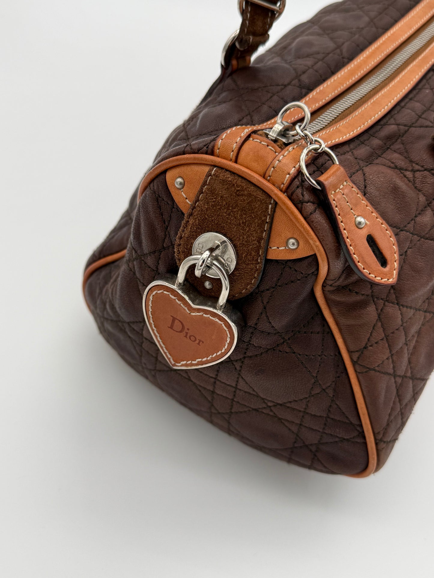 Dior Romantic Barrel Bag Brown Cannage Leather