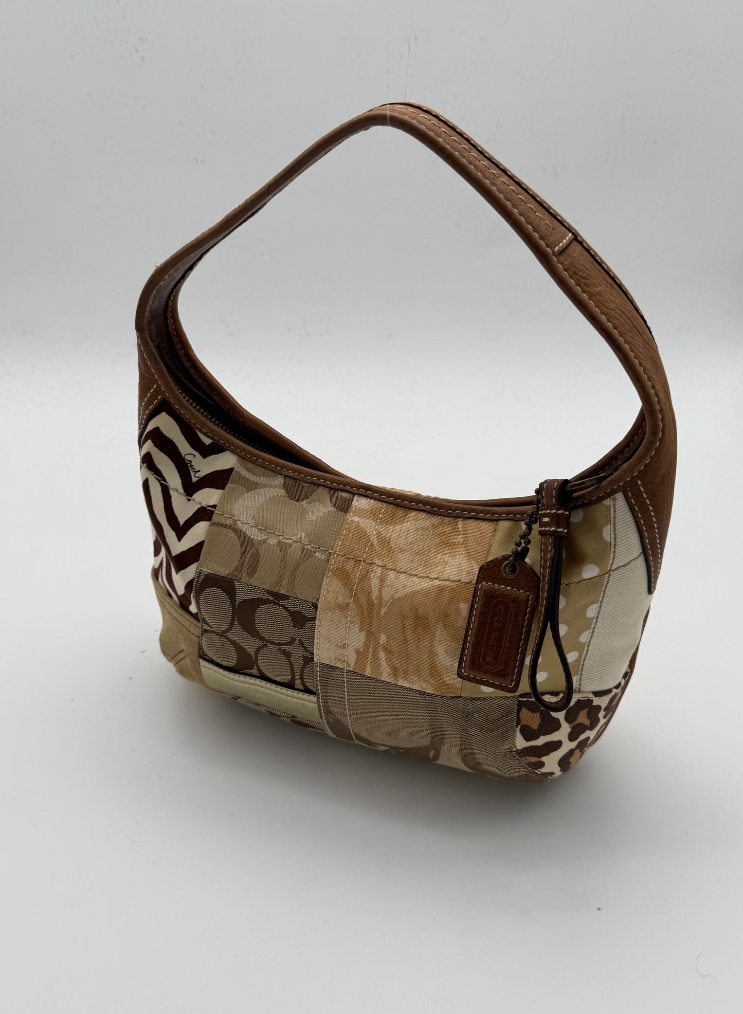 COACH PATCHWORK SIGNATURE SHOULDER BAG